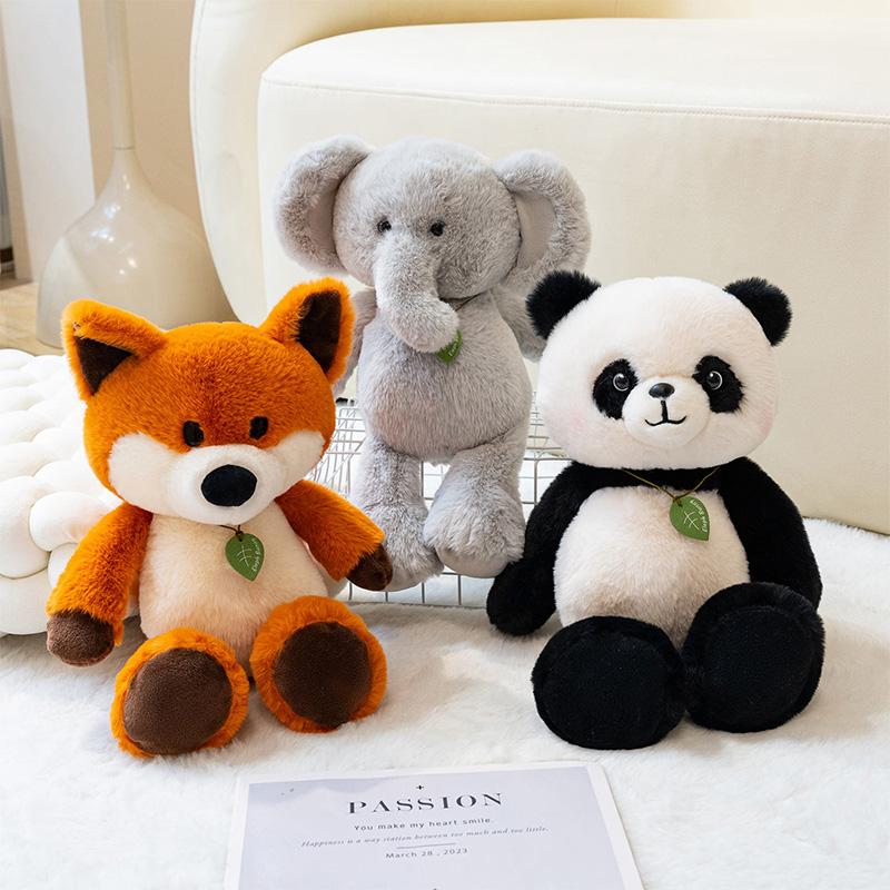 35cm Cute Run Series Fox Panda Elephant Plush Toys Cute Soft Stuffed Animals Doll Pillow For Birthday Gift Valentine's Day