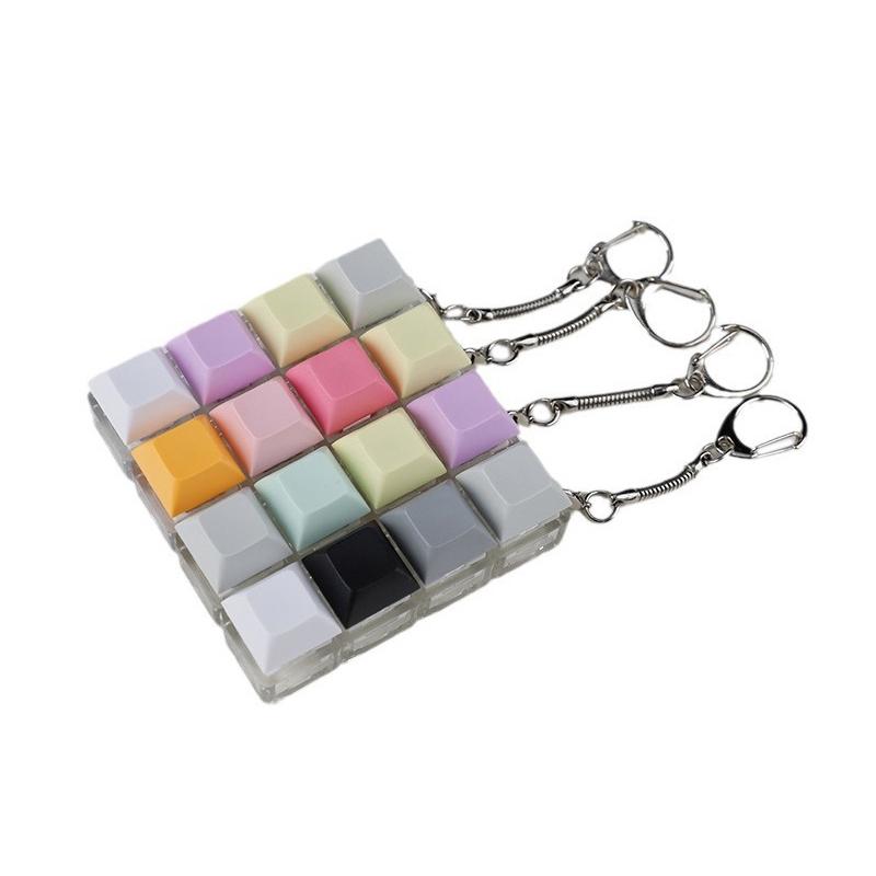 4-Keys Mechanical Keyboard Key Toy Keychain Party Stress Relief Diy Fidget Button Keycap Fidget Keyboard Toys Finger Keyboard