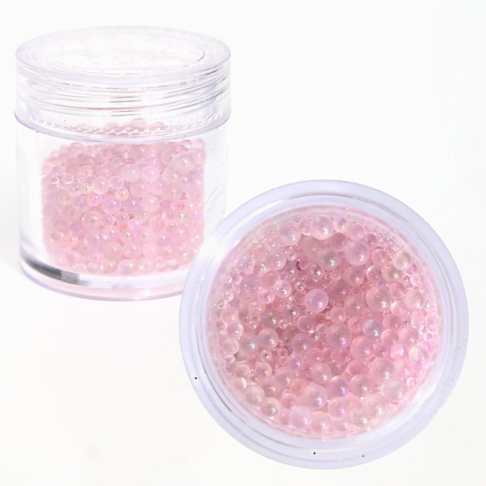 1 pot de 10 ml de perles de caviar 3D, strass, mini perles de verre, décoration d'ongles pour bricolage, soins des ongles, boule de cristal mixte sans trou