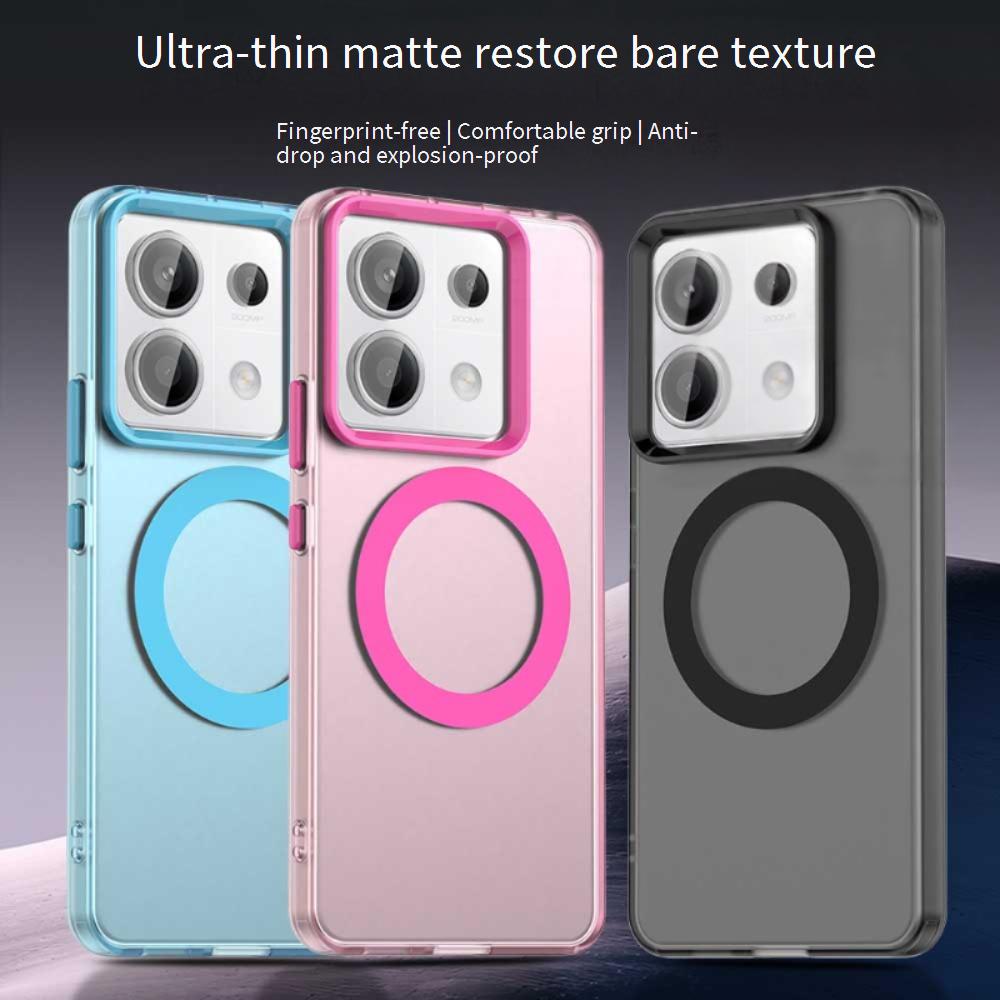 Magsafe Matte Phone Case For Xiaomi Redmi Note 13 13 Pro 13 Pro+ 5G/4G 13R Pro Magnetic Wireless Charging Shockproof Back Cover