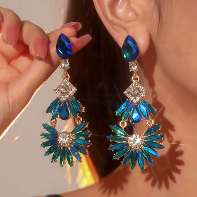 Fashion, High-end Colored Glass Rhinestone Earrings Women's, Fashion Crystal Stud Earrings Earrings