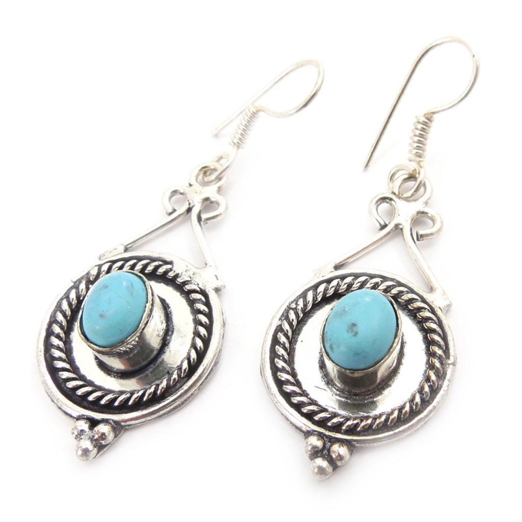 Les Trésors De Lily [J7175] - Turquoise 'Kilimanjaro' Designer Earrings