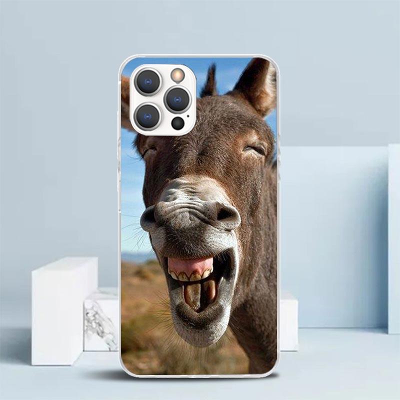 

Funny Donkey Soft Cover for iPhone 16 17 Air 15 14 Pro Max 16E Phone Case 13 Mini 12 11 7 SE 8 Print Pattern Fit Cases 16 17 Air iPhone 13 Pro