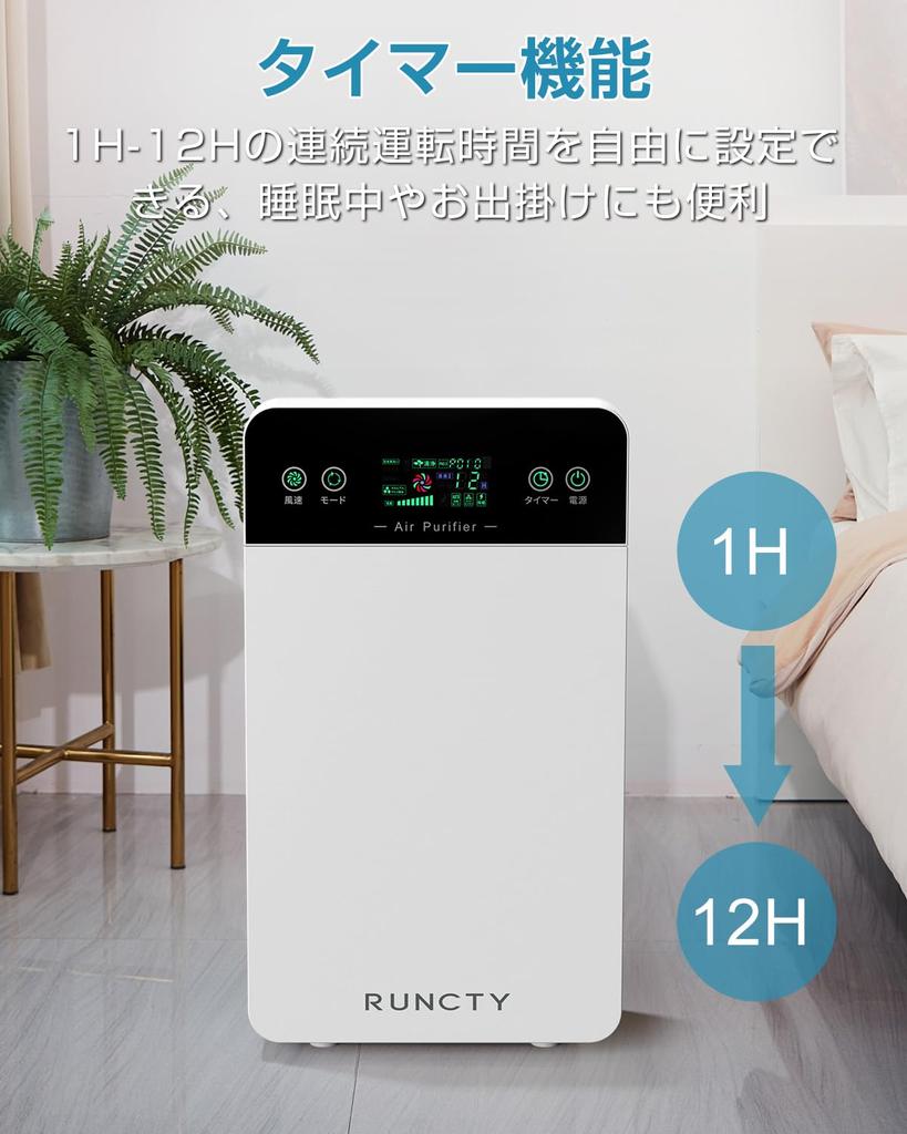 Air Purifier HEPA Filter Air Purifier Air Quality Detection AUTO Mode 3 Air Volume Settings Powerful Quiet Energy Saving Touch Panel Timer Function