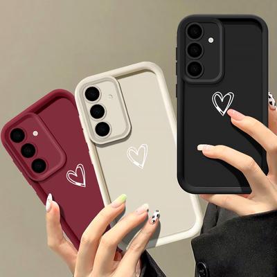 Custodia Love Hearts per Samsung S25 S24 S22 Ultra S23 S21 S20 Fe A55 A54 A53 A52 A35 A15 A16 A06 A57 S26 Colore Caramella Morbido Silicone Copertura Protezione Lente