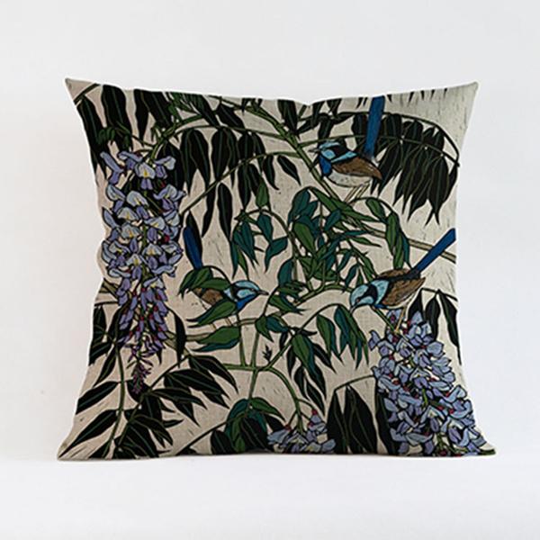 

Винтажный ручная роспись с рисунком попугая, чехол для подушки, тропическая птица, тукан, хлопок, лен, украшения, галерея, чехол для дивана, наволочка 45x45cm