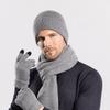 Winter Unisex Hat Knitted Thick Stretchy Piled Hat Solid Color Ear Warm Daily Wear Cap Outdoor Skiing Skating Headwea