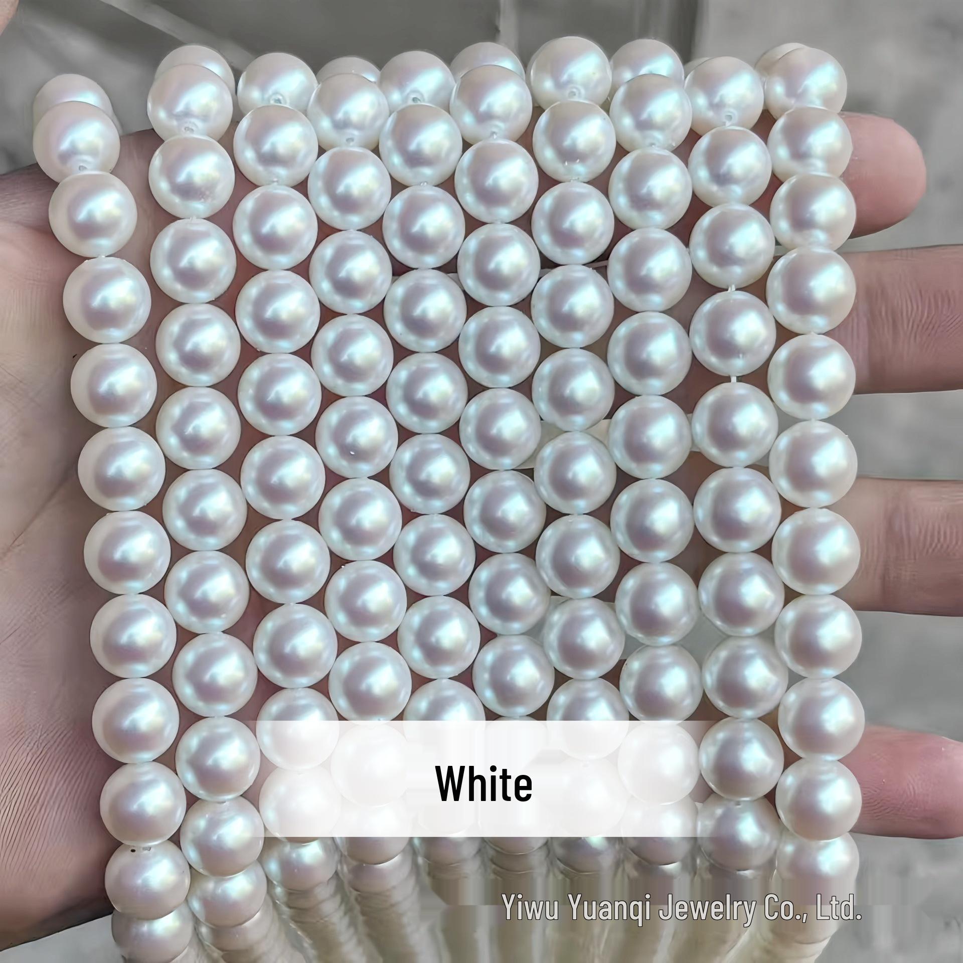 

Round Colored Glass Faux Pearl Beads for DIY Jewelry: Bracelets, Necklaces, Earrings, and Accessories. 6mm strand (~60 beads) белый