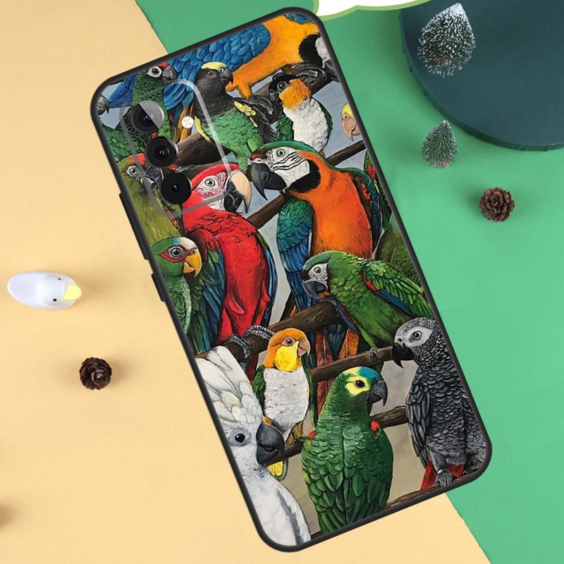 Animal Parrot Birds Case For Samsung Galaxy A33 A53 A13 A12 A32 A52 A14 A34 A54 A15 A25 A35 A55 A71 A51 Coque