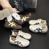 Leather Sports Shoes Women's Leather Surface Agande Training Shoes New Flat-bottomed Versatile Light Jogging Casual Shoes