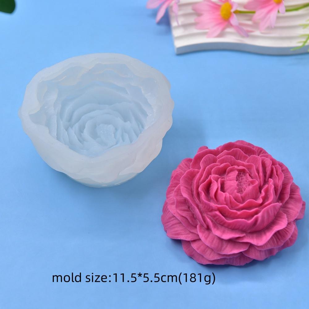 DIY Peony Candle Silicone Mold Handmade Relief Floral Fragrance Soap Resin Gypsum Mold Chocolate Cake Ice Baking Tool Gift