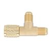 Schnellkupplungs-T-Adapter mit Ventileinsatz aus Messing, 1/4 Zoll SAE, robuste Struktur für R22, R12, R134