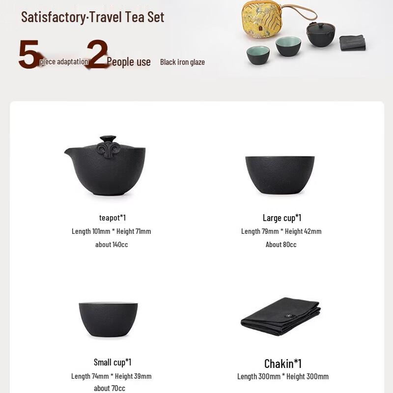 Wanqian Tang Portable Travel Ceramic Tea Set
