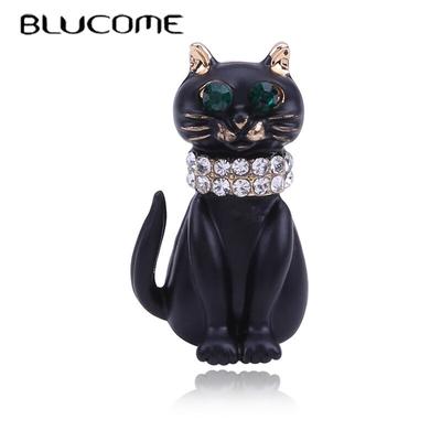 Drip Cat Brooch 2021 New Alloy Diamond Cartoon Corsage Clothing Accessories Fashion Pin