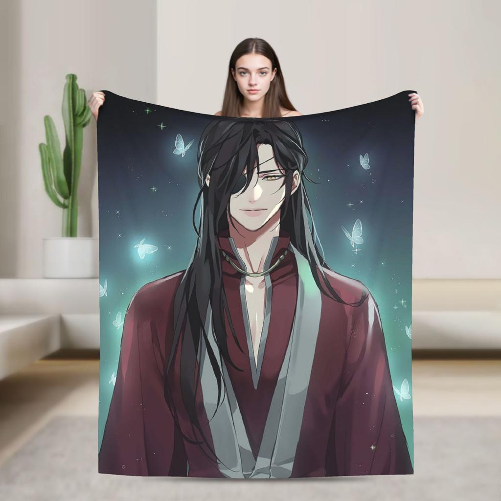 Tian Guan Ci Fu Blankets Anime Yaoi Lgbt Boy Love Plush Vintage Warm Throw Blanket for Bedding Lounge Autumn/Winter