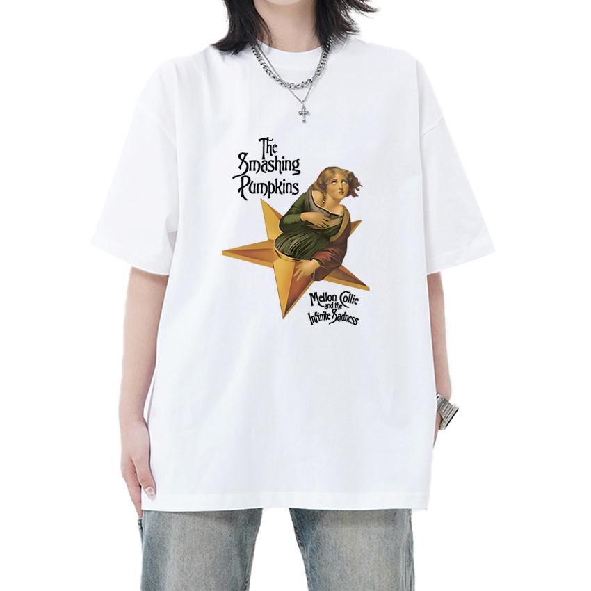 90S Album Mellon Collie and The Infinite Sadness T shirts Men Women The Smashing Pumpkins short sleeve T-shirt Unisex Cotton Top