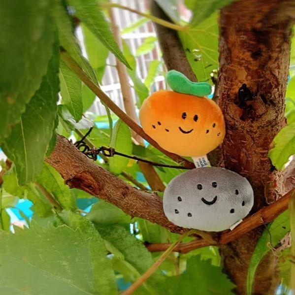 Cute Jeju Island Honey Orange Plush Keychain Soft Smiling Orange And Smiling Little Stone Doll Accessories Girl Kawaii Birthday