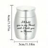 Small Keepsake Urns For Human Pet Ashes 1.57 Inch Mini Cremation Urns For Ashes Aluminum Alloy Memorial Ashes Holder-I'll Hold You In My Heart Until