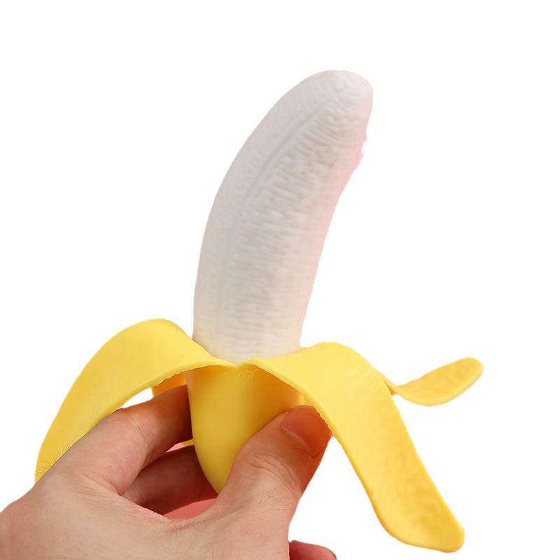 Cute Fruit Squishy Stress Balls Fidget Sensory Toy Squeeze Stress Relief Hand Toy Anti-Anxiety Banana Stretchy Slow Rising Toy