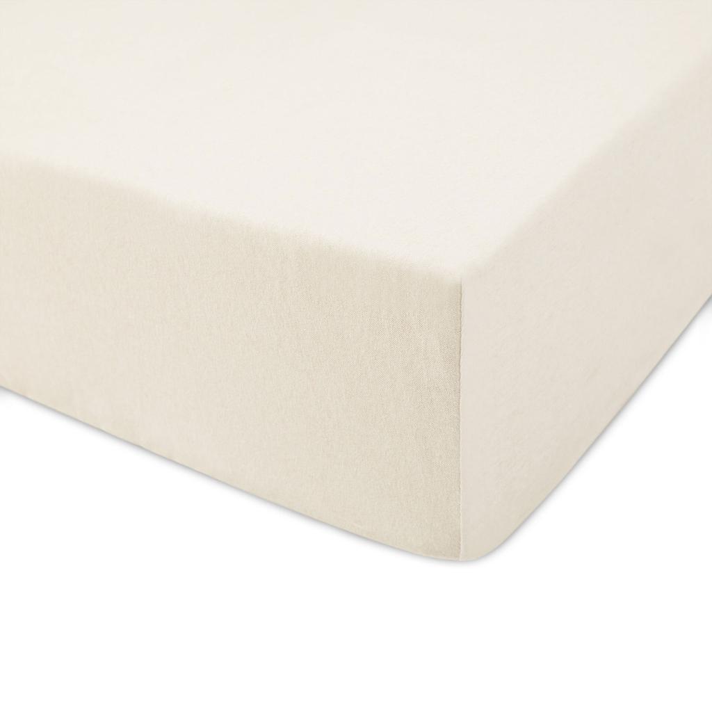 Cotton fitted sheet 180x200 JERSEY HIGH WEIGHT cream ecru