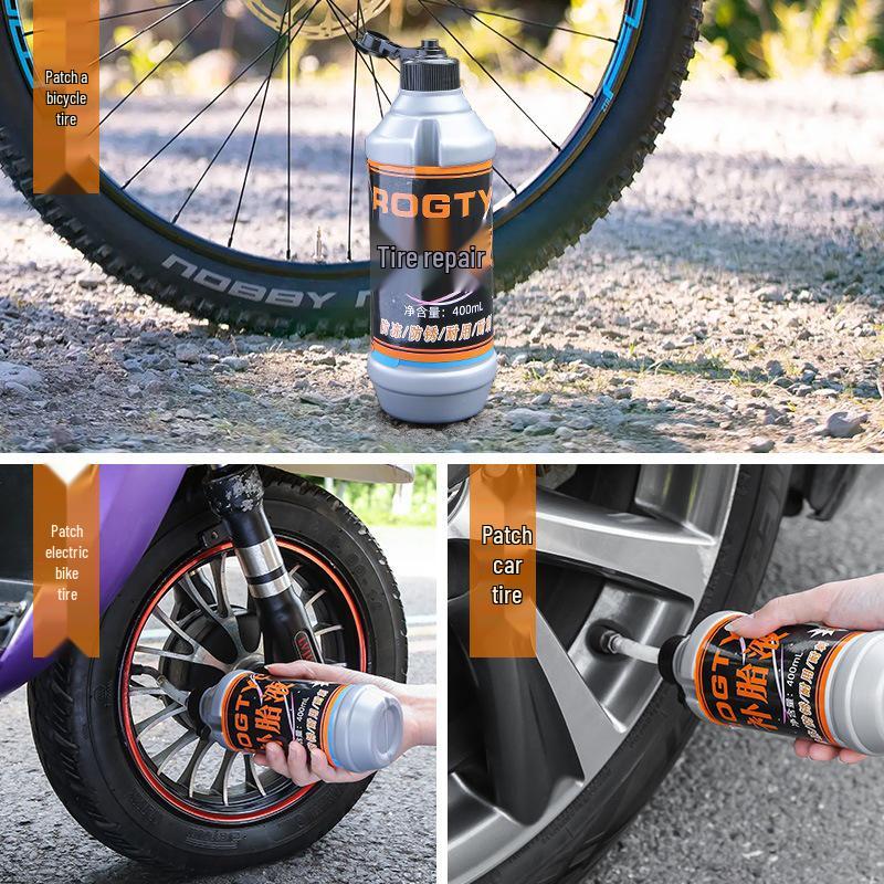 Tubeless Tire Repair & Self-Sealing Fluid with Electric Air Pump for Car Tires