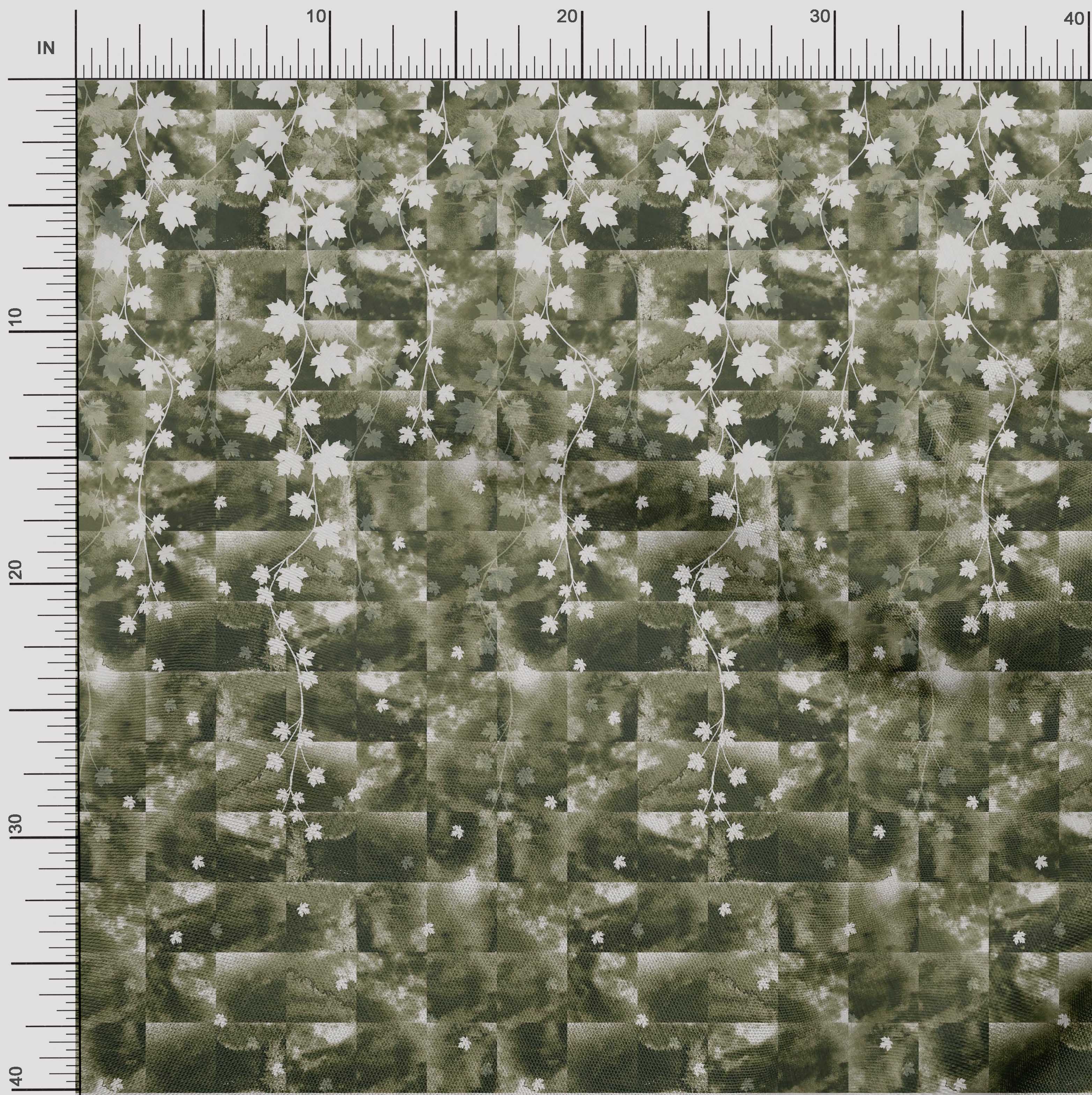 

OneOone Cotton Flex Blue Fabric Texture & Leaves Panel Швейний матеріал Тканина з принтом у дворі 40 дюймів 42 Inch Wide - Viscose Chiffon зелений