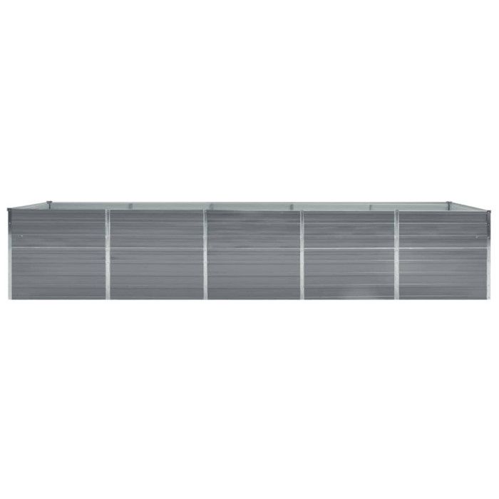 VidaXL Lit surélevé de jardin Acier galvanisé 400x80x45 cm Gris
