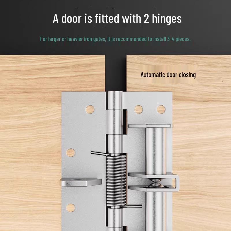 4-Inch Multifunctional Automatic Door Closer with Buffer, Invisible Spring Hinge, 90° Positioning