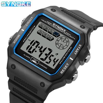 Topmarke Nagelneu Stoßfest Outdoor-Sport Wasserdicht Herren Elektronische Uhr Retro Quadrat Studentenuhr
