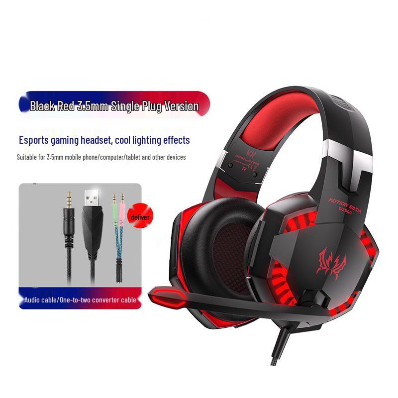 Casque Gaming Circum-Aural Inzhuo G2000 avec Microphone, Basses Profondes pour Musique sur Ordinateur Portable/de Bureau