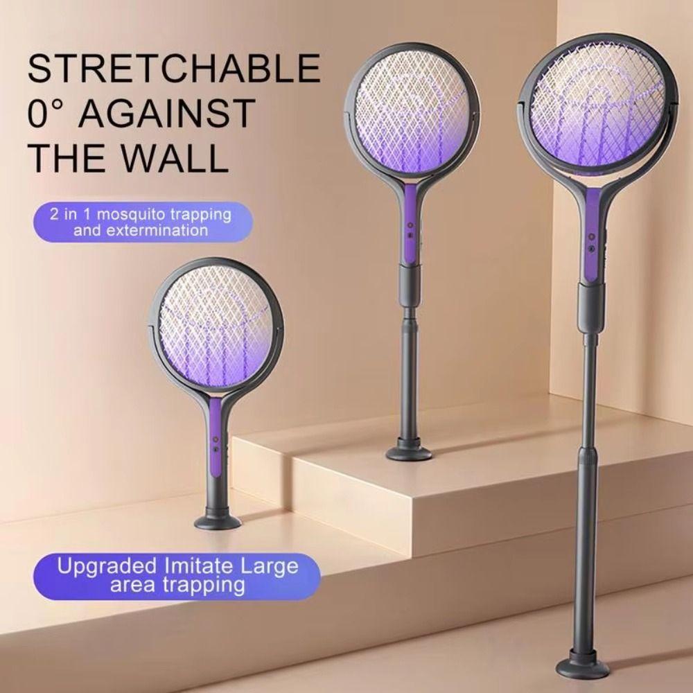 USB Rechargeable Scalable Electric Mosquito Swatter 2 In 1 Fly Swatter Trap Bug Zapper  Indoor