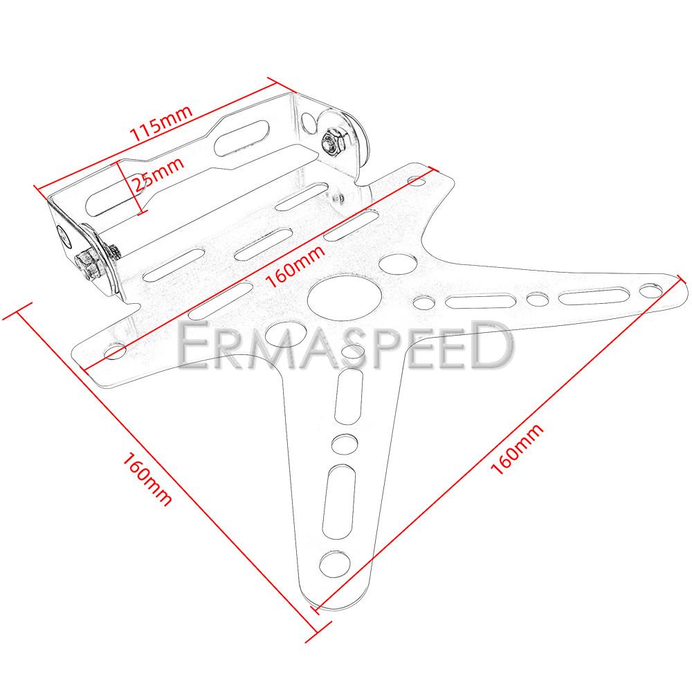 CNC-Legierung Universal Motorrad Kennzeichenhalter Einstellbare Kennzeichenhalter Nummernschildhalter Heckhalterung Moto