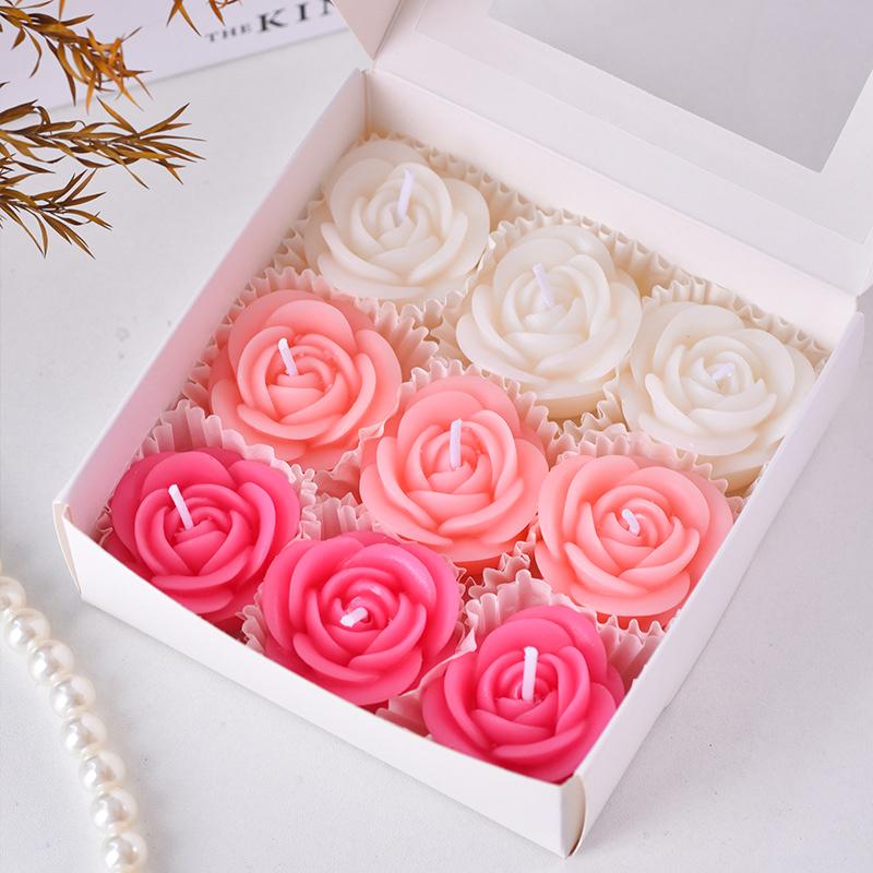 1 Set Banquet Romantic Scented Elegant Rose Mini-Sized Candles Fragrant Handmade Floating Wedding Ambiance-Boosting
