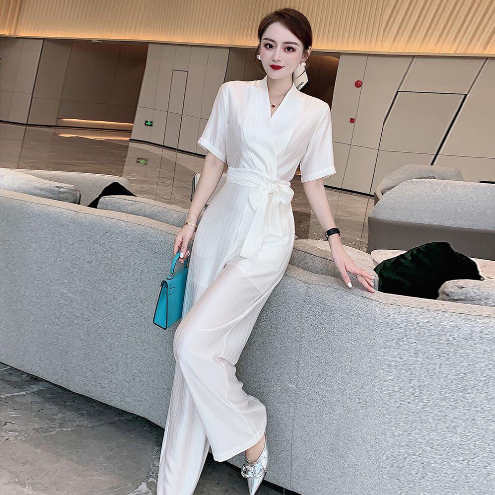 Elegant Goddess Style Summer Jumpsuit for Women 2026 S 80-97 Jin белый