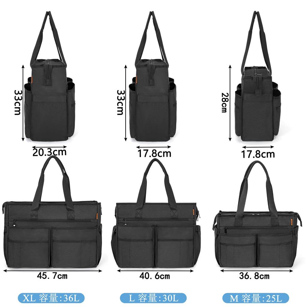 TORIBIO Tote Bag with Multiple Pockets, Multifunctional, Freestanding, Large Capacity, Ideal for Teachers, Nurses, and Visiting Nurses, Tool Bag,