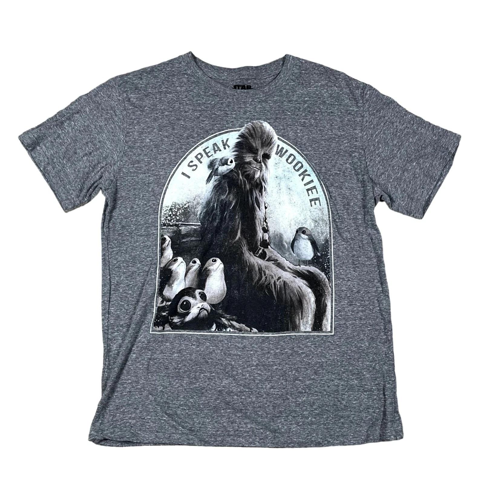 Star Wars I Speak Wookie Chewbacca Gray T-Shirt Size Medium S