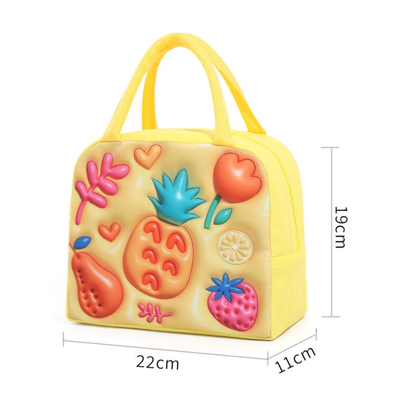 3D Cartoon Insulated Lunch Bento Bag - Thick Aluminum Foil, Ideal for Students & Outdoors