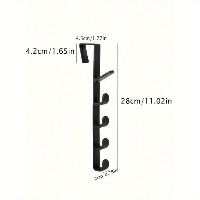 1pc Bedroom Door Hanger Rack Dormitory Wardrobe Hook for Hanging Clothes Bags Hats Wall-Mounted Plastic Storage Organizer