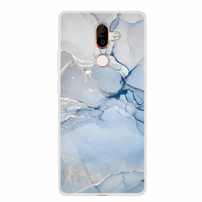 För Nokia 7 Plus Fodral Marmor Mjuk Silikon Baksida Telefonfodral Modefodral Coque Nokia7 Plus Stötsäkert Fundas
