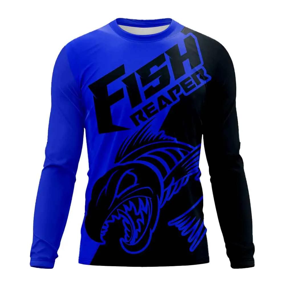 Men's T-Shirts Fishing Graphic 3D Print Man Tee Shirt Spring and Autumn Tops Fashion Casual Long sleevedfor Men Clothing