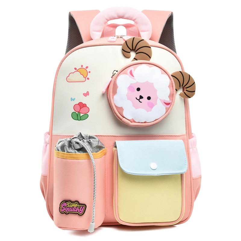School bag new children's preschool love cartoon bag first grade children double shoulder back
