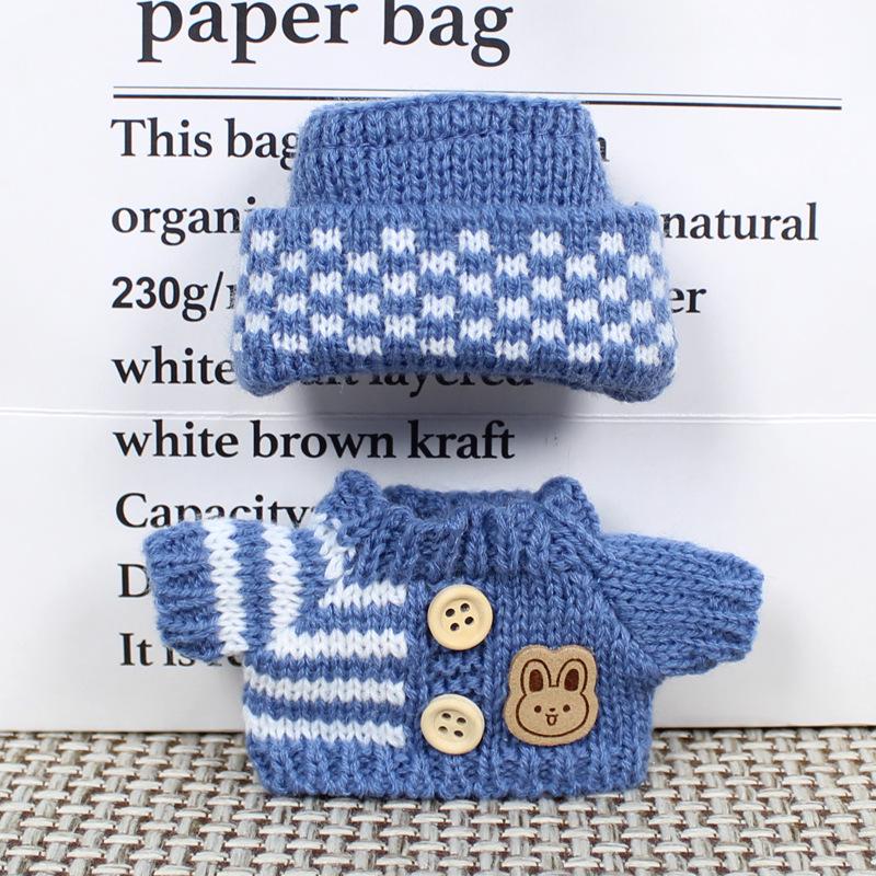 17cm Plush Doll Clothes: Sweater & Wool Hat for Generations 1-3