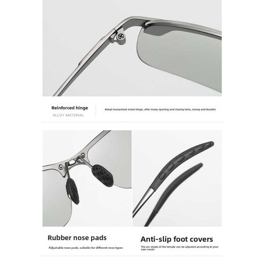 Polarized night vision glasses, color-changing sunglasses, male driver driving glasses, fishing sunglasses, day and night driving glasses