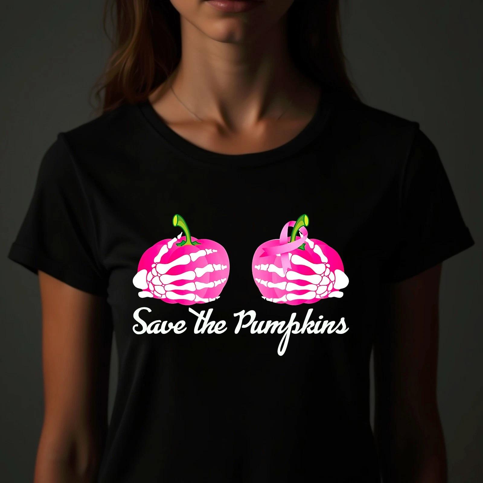 Save The Pumpkins T-Shirt, Breast Cancer Awareness Support Breast Cancer Tee S