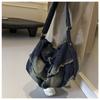 Large Capacity Denim Pillow Bag Women 2025 New Retro Casual Tote Bag