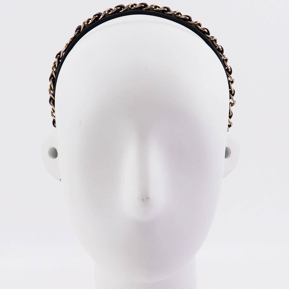 CHANEL Katyusha Other accessories COCO Mark Chain Black / Silver lambskin Women Used