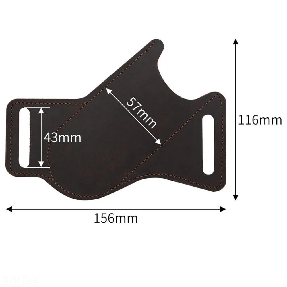 Leather Pocket EDC Belt for Man Folding Knife Sheath for 5 Inch Folding Cross Draw Right Side Carry Open Top 2025