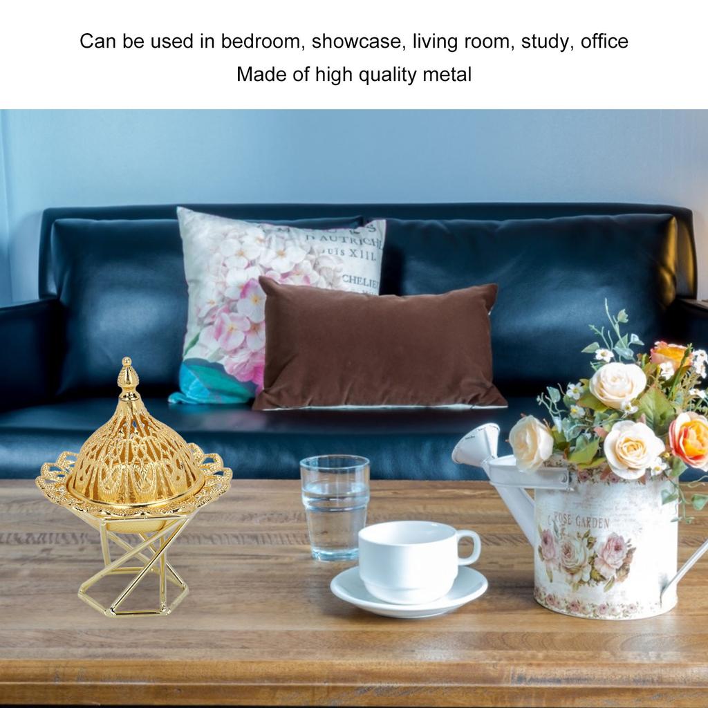 Incense Burner Gold Exquisite Light Luxury Style Incense Holder Stand for Home Bedroom Living Room Office