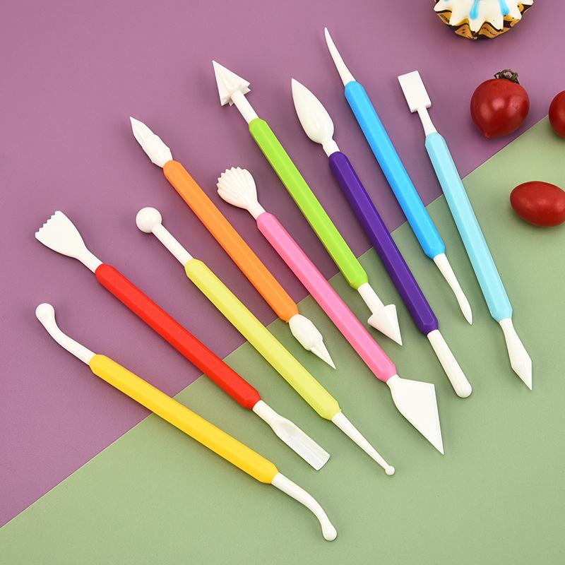 Weichton Kinder DIY Prägewerkzeug Set Kreative Kuchen Fondant Werkzeuge 9-teiliges Set