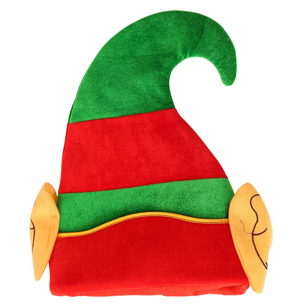 Christmas Hat Striped Elf Hat With Ears Christmas Ornaments Decor Children Women Men Cap Party Props